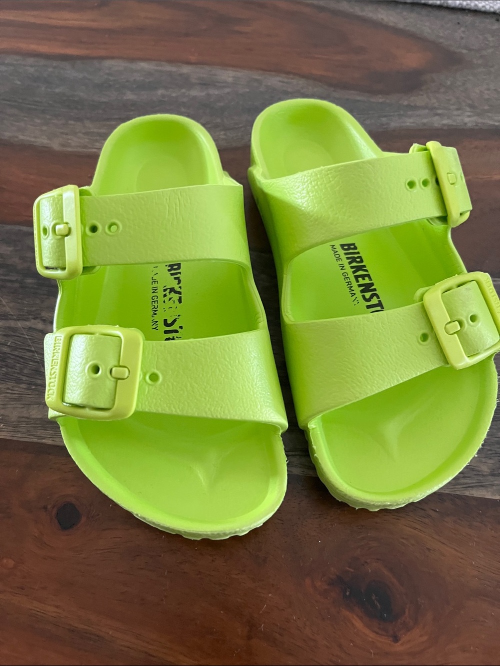 Birkenstock Kids Bright Lime Green Two-Strap EVA Sandals